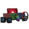 T-WOLF TF880 RGB Gaming Set 5in1 (Tastatur, Maus, Headset, Mauspad + Lautsprecher)
