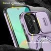 Camslide Stand Schutzhülle für Samsung Galaxy A27 - Integrierter Metallständer mit 360° Drehung - Kamera-Schiebeschutz - Lila