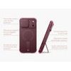 Husă Suritch AirBounce Bumper MagSafe Kickstand CamProtector, iPhone 17 Pro Max / 18 Pro Max, vișiniu
