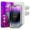 JP Full Pack Tvrdených skiel, 2x 3D sklo s aplikátorom + 2x sklo na šošovku, iPhone 14 Pro