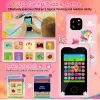 Gyermek okostelefon játékokkal, MP3, dupla kamerával és érintőképernyővel, rózsaszínű unicorn