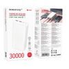 Borofone akupank BJ80B 30000mAh 2x USB-A + USB-C – valge