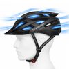 Casco ciclismo MTB Wozinsky con visiera rimovibile e luce LED USB posteriore L, nero