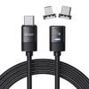 Tech-Protect UltraBoost Magnetic kabel, USB-C - Lightning + USB-C, PD27W/3A, 2 m, černý