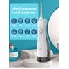 Bezprzewodowy irygator dentystyczny z zestawem końcówek, 4 tryby, zbiornik 300 ml, USB-C, biały