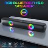 T-WOLF BT320 RGB Soundbar für PC und Gaming - Stereo Lautsprecher mit Bluetooth 5.0 - 7 RGB Beleuchtungsmodi