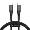 Tech-Protect UB11T UltraBoost USB-C Kabel - PD100W/QC3.0 - 1m Schnellladekabel mit Textilgeflecht - Schwarz