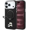 Karl Lagerfeld Leather Ring Stand 360 KC Pin MagSafe ümbris iPhone 17 Pro Max / 18 Pro Max – must