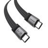 Techsuit Premium datu kabelis ElysiumSync Pro (CX1) USB-C uz USB-C, PD 240 W, 1 m – pelēks