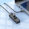 Borofone DH5 Erudite adaptér 4v1, USB na 4x USB 3.0, 0,2 m, černý