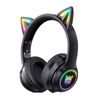 Onikuma B90 Gaming Headset Bluetooth - met LED Kattenoortjes - Zwart