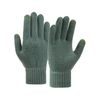 Zimní pletené rukavice na telefon, zelené