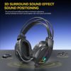 T-WOLF H160 Gaming Headset mit 7.1 Surround Sound - USB Gaming Kopfhörer mit RGB Beleuchtung