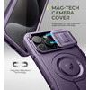Dexnor MagSafe 360 Kickstand Camprotector obal iPhone 15 Pro Max, fialový