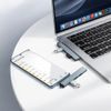 Borofone Hub 4in1 (FH1A) USB-C auf 3x USB 2.0 / USB 3.0 - Kompakter USB-C Adapter für Laptop und Notebook - Grau