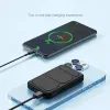 UltraThin Magsafe bezdrátová powerbanka se stojánkem a digitálním displejem, 10000mAh, 22,5W, Quick Charge 3.0, PD20W, černá