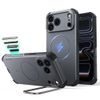 iPhone 17 Pro / 18 Pro vāciņš – ESR Cyber Armor Kickstand ar statīvu – pelēks