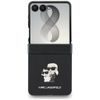 Samsung Galaxy Z Flip 8 vāciņš – Karl Lagerfeld Saffiano Karl&Choupette Metal Pin aizsargvāciņš – melns
