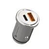 Forcell F-Energy Mini nabíjačka do auta USB-C + USB A, QC 3.0 20 W, strieborná