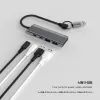 FIXED HUB Port alumínium USB-C elosztó, 4 port, USB-A adapterrel, űrszürke