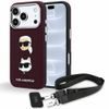 Karl Lagerfeld Saffiano K&C Heads Pins and Logo Crossbody ümbris iPhone 17 Pro / 18 Pro – burgundia