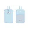 Ασύρματο Power Bank με 2 ενσωματωμένα καλώδια, 5000mAh, USB-C + Lightning, 15W, μπλε