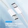 JP kabel USB-C na USB-C, PD60W, QC 4.0, 3A, 480Mb/s, bílý, 2 metry