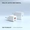 Hálózati töltő FIXED Mini GaN, USB-C + USB, PD 30W, fehér