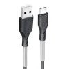 Forcell Carbon kábel, USB - USB-C, QC3.0, 3A, CB-02B, fekete, 1 méter