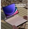 Dexnor billentyűzet tok, Samsung Galaxy Tab S7+ / S7 FE / S8+ / S9+ / S9 FE+, rózsaszín