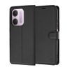 Techsuit Leather Folio Schutzhülle für Xiaomi Redmi 17C 5G - Leder Handyhülle mit Kartenfach - Schwarz