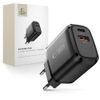 Tech-Protect NCA65W-GAN 2-Port Ladegerät mit GaN-Technologie - USB-C PD 65W / USB-A QC 3.0 - Schwarz