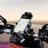 Držák na řídítka motocyklu s antivibračním systémem pro motorku, čtyřkolku a skútr, černý