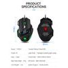 Mouse Gaming RGB T-WOLF M1, 2400 DPI, 7 pulsanti, ergonomico, retroilluminato, USB