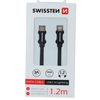 Dátový kábel Swissten textilný, USB-C / Lightning, 1,2 m, čierny