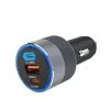 Forcell nabíjačka do auta 2x USB-C, USB-A, 65W, sivá