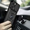 iPhone 12 / 12 Pro Hoesje - Techsuit CamShield - met Camera Cover & 360° Ring Standaard - Zwart