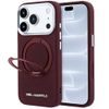 Karl Lagerfeld Leather Ring Stand 360 Saffiano MagSafe ümbris iPhone 17 Pro / 18 Pro – burgundia