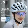 West Biking Photochromatische Fahrradbrille mit UV-Schutz - Sportbrille für Radfahren, Laufen und Outdoor - Schwarz