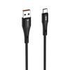 Cablu Forcell F-Energy USB A - USB-C, QC4.0, 3A, 66W, 1 m, negru