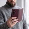Tech-Protect Wallet Schutzhülle für Samsung Galaxy S26 FE - Kunstleder Handyhülle mit Kartenfach - Weinrot