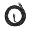 Cablu Baseus Cafule, USB-C, negru cu gri, 2 m (CATKLF-GG1)