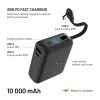 FIXED Zen 10 Loop powerbank LCD kijelzővel, 10 000 mAh, 30W, fekete