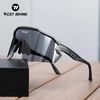 West Biking Fahrradbrille mit photochromatischen Gläsern - UV-Schutz - Sportbrille für Radfahren - Schwarz