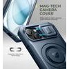 Dexnor MagSafe 360 Kickstand Camprotector obal iPhone 15, modrý