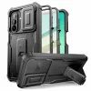 Tech-Protect Kevlar Cam+ Schutzhülle für Samsung Galaxy A27 5G - Hybrid Case mit Kameraabdeckung und Kickstand - Schwarz