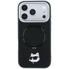 Karl Lagerfeld Leather Ring Stand 360 KC Pin MagSafe ümbris iPhone 17 Pro Max / 18 Pro Max – must