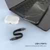 FIXED Clip Cable USB-C - USB-C adatkábel karabinerrel, USB 3.2 Gen 2, 10Gb/s, 4K 60Hz, PD 240W, fekete