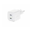 Swissten GaN 2x USB-C Power Delivery 20 W, fehér