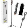 Blavec MagSafe Selfie Stick met Automatische Uitschuiving, Statief en Bluetooth Afstandsbediening - 160 cm - Zwart